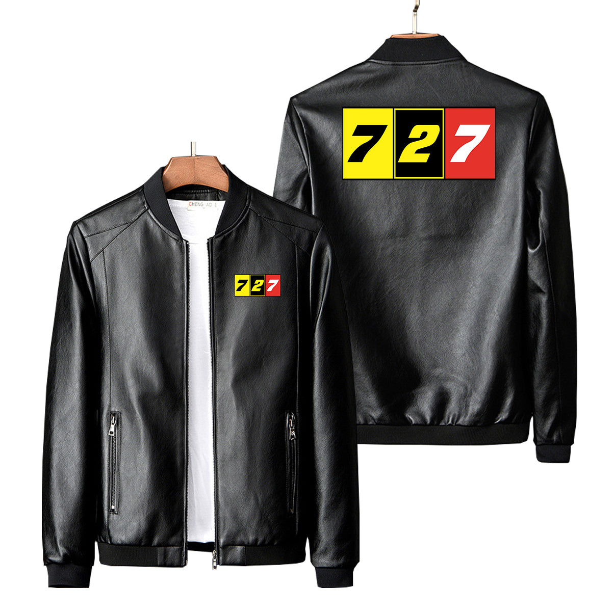 Flat Colourful 727 Designed PU Leather Jackets