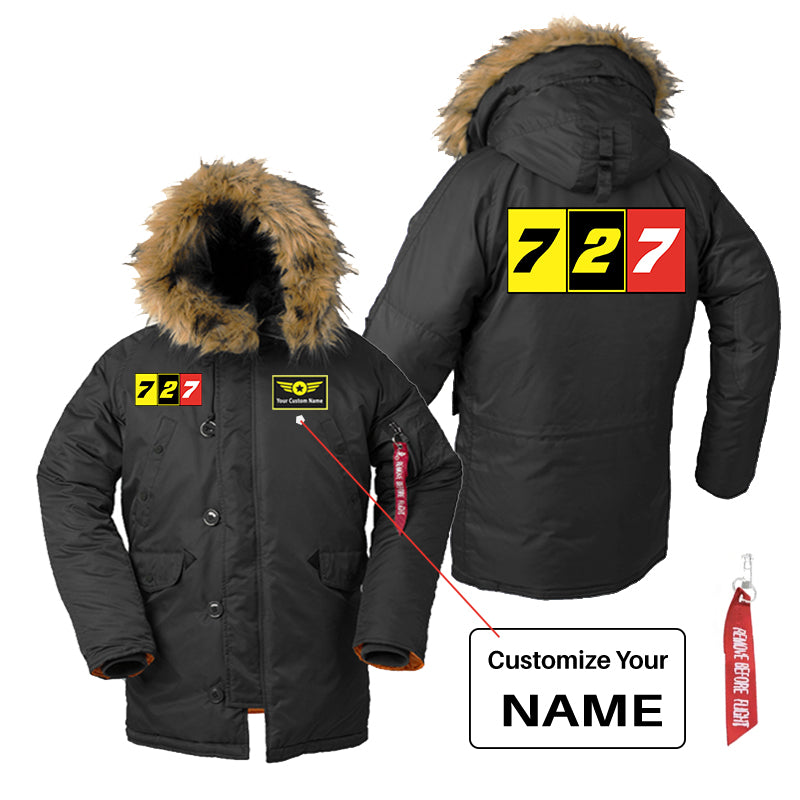 Flat Colourful 727 Designed Parka Bomber Jackets