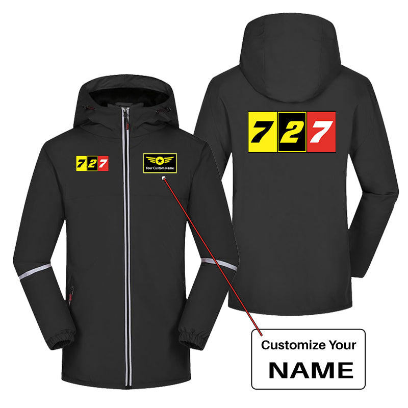 Flat Colourful 727 Designed Rain Coats & Jackets