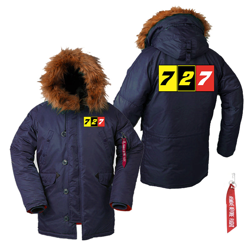 Flat Colourful 727 Designed Parka Bomber Jackets