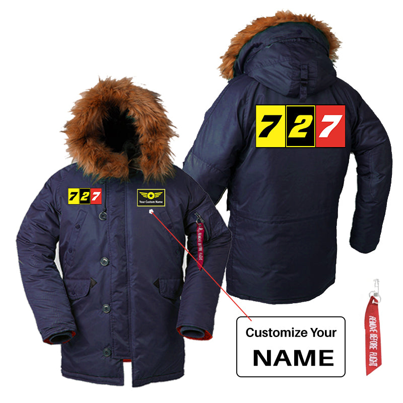 Flat Colourful 727 Designed Parka Bomber Jackets