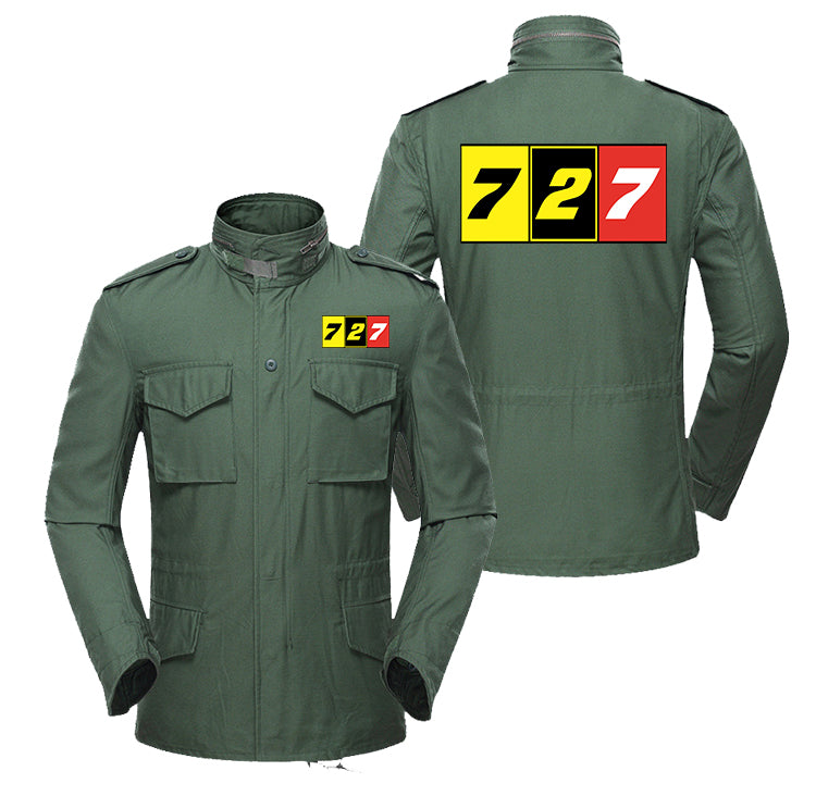 Flat Colourful 727 Designed Military Coats