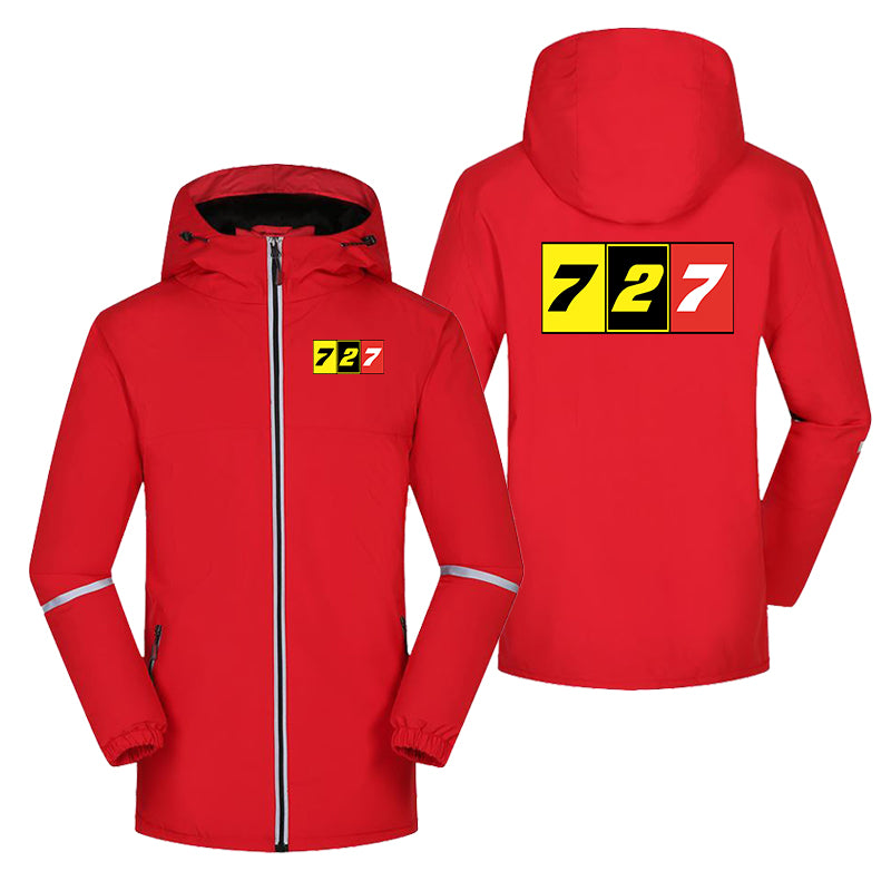 Flat Colourful 727 Designed Rain Coats & Jackets