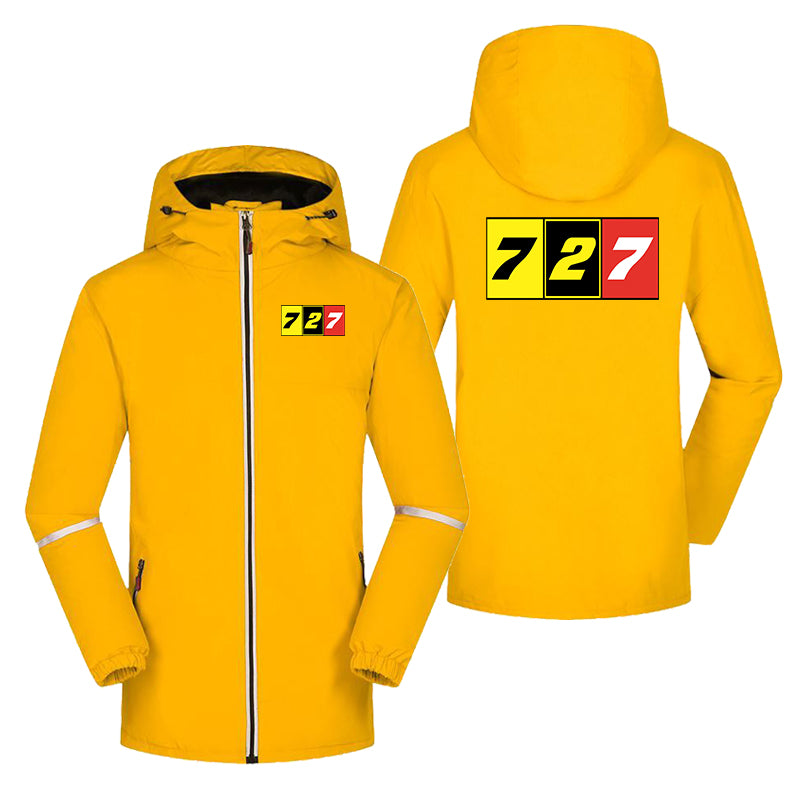 Flat Colourful 727 Designed Rain Coats & Jackets