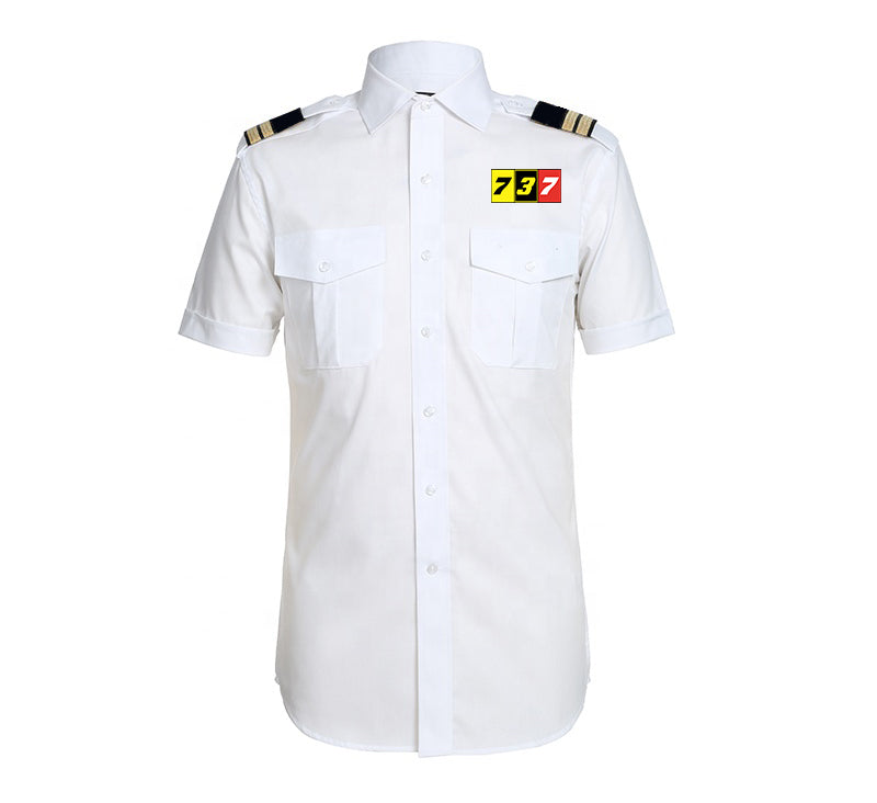 Flat Colourful 737 Designed Pilot Shirts