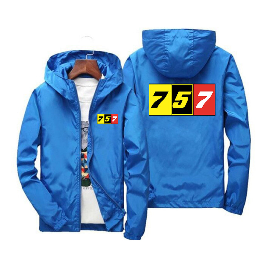 Flat Colourful 757 Designed Windbreaker Jackets