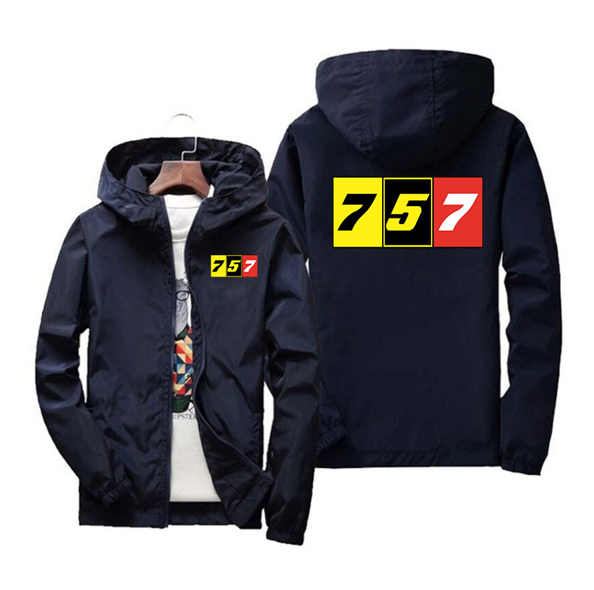 Flat Colourful 757 Designed Windbreaker Jackets