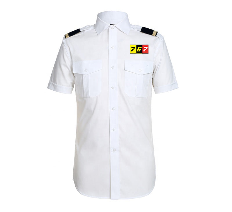 Flat Colourful 767 Designed Pilot Shirts