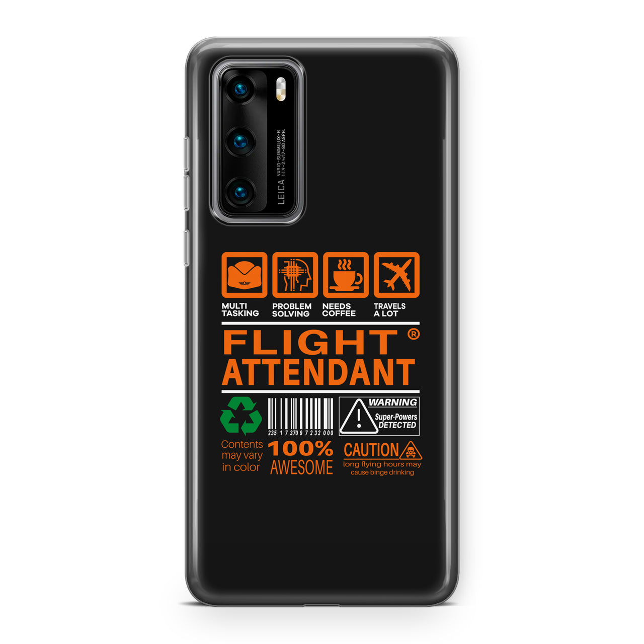 Flight Attendant Label Designed Huawei Cases