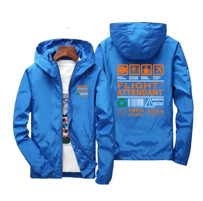 Flight Attendant Label Designed Windbreaker Jackets