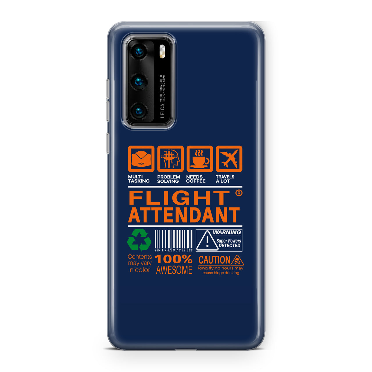 Flight Attendant Label Designed Huawei Cases