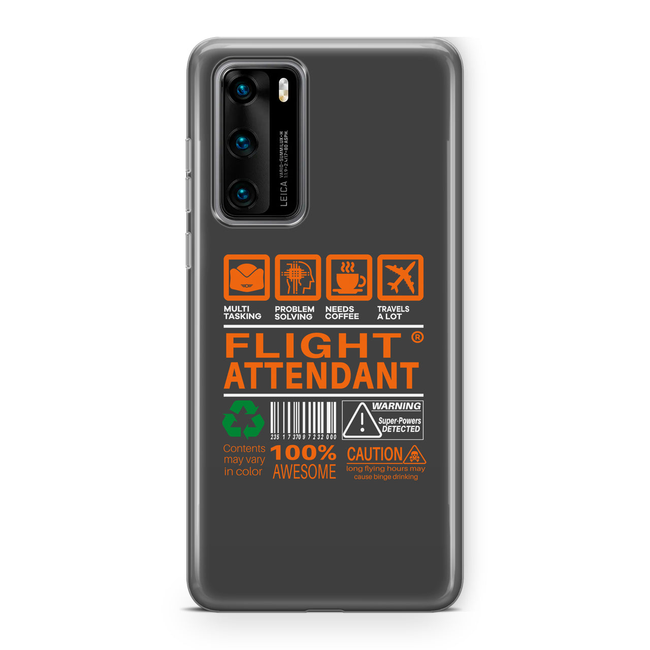 Flight Attendant Label Designed Huawei Cases