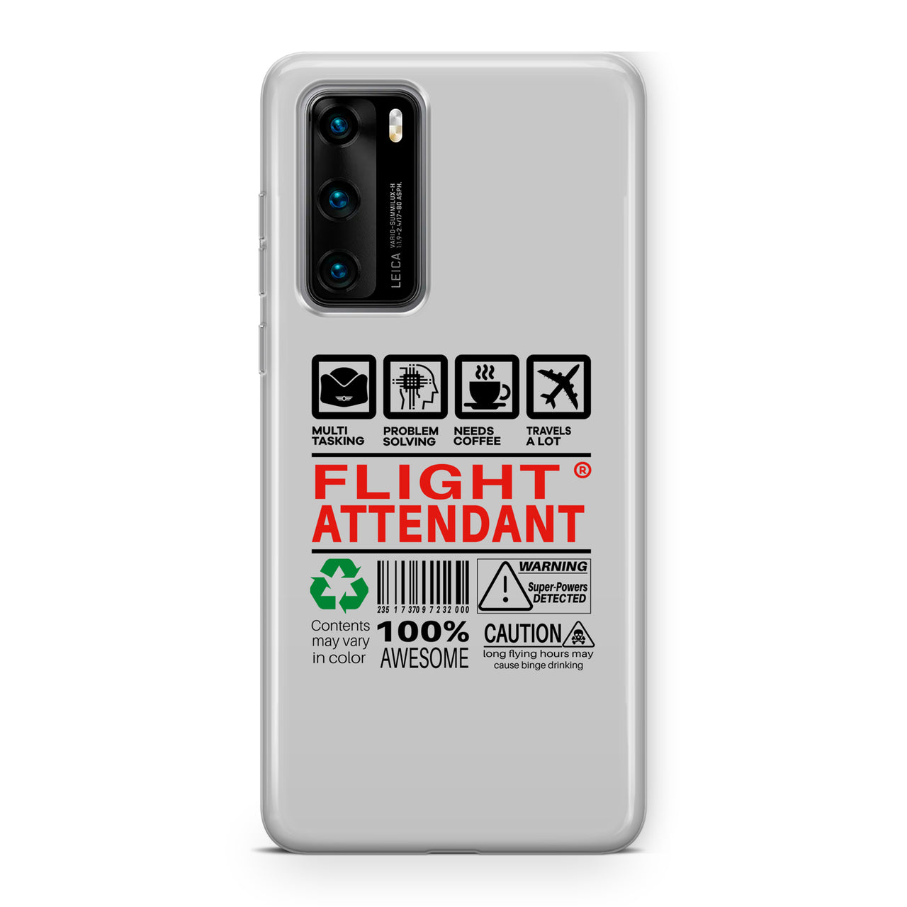 Flight Attendant Label Designed Huawei Cases