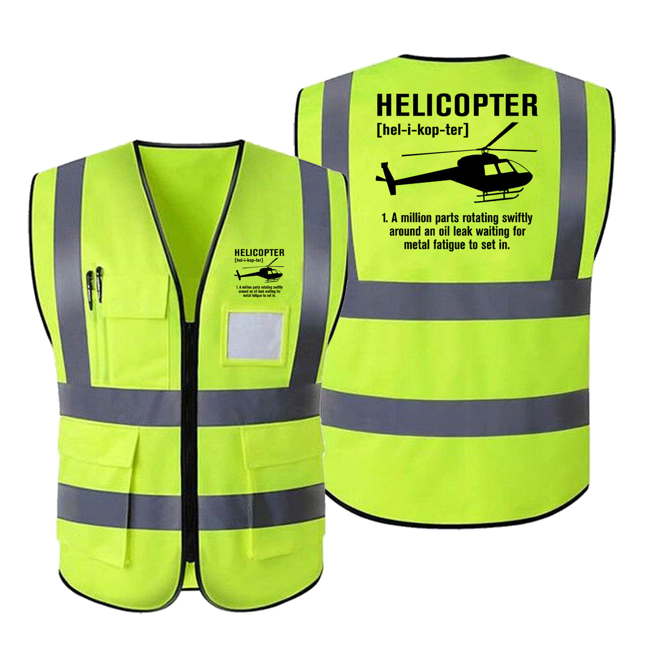 Helicopter [Noun] Designed Reflective Vests