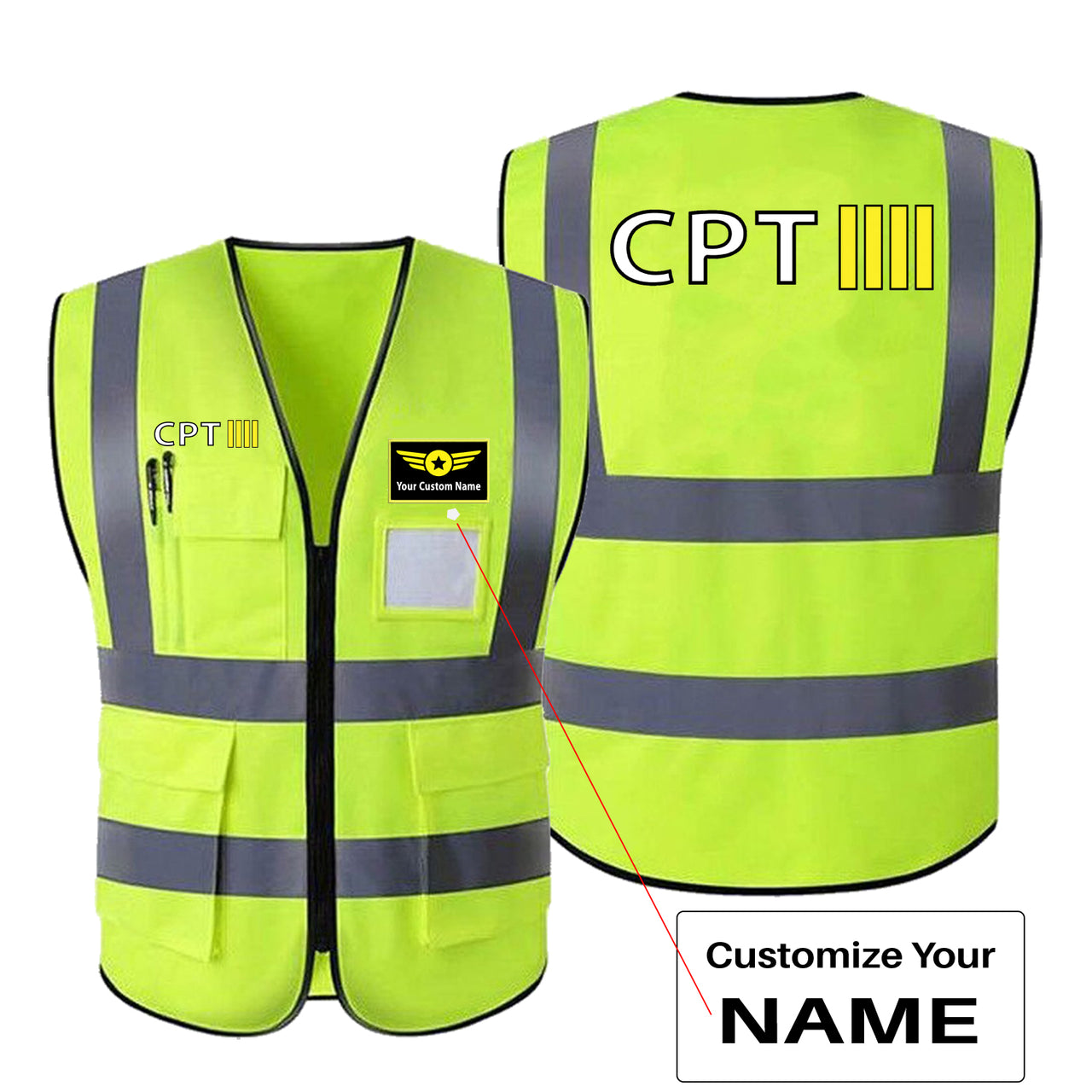 CPT & 4 Lines Designed Reflective Vests