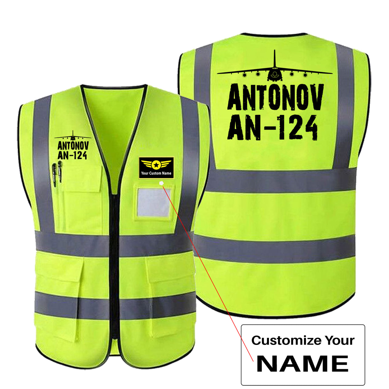 Antonov AN-124 & Plane Designed Reflective Vests