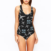 Thumbnail for Fly Be Free Black Designed Women Swim Bodysuits