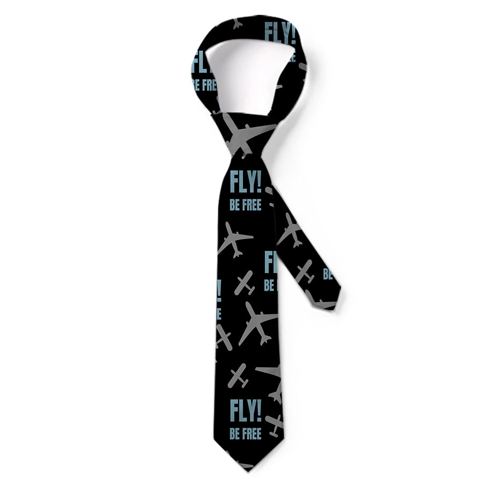 Fly Be Free Black Designed Ties