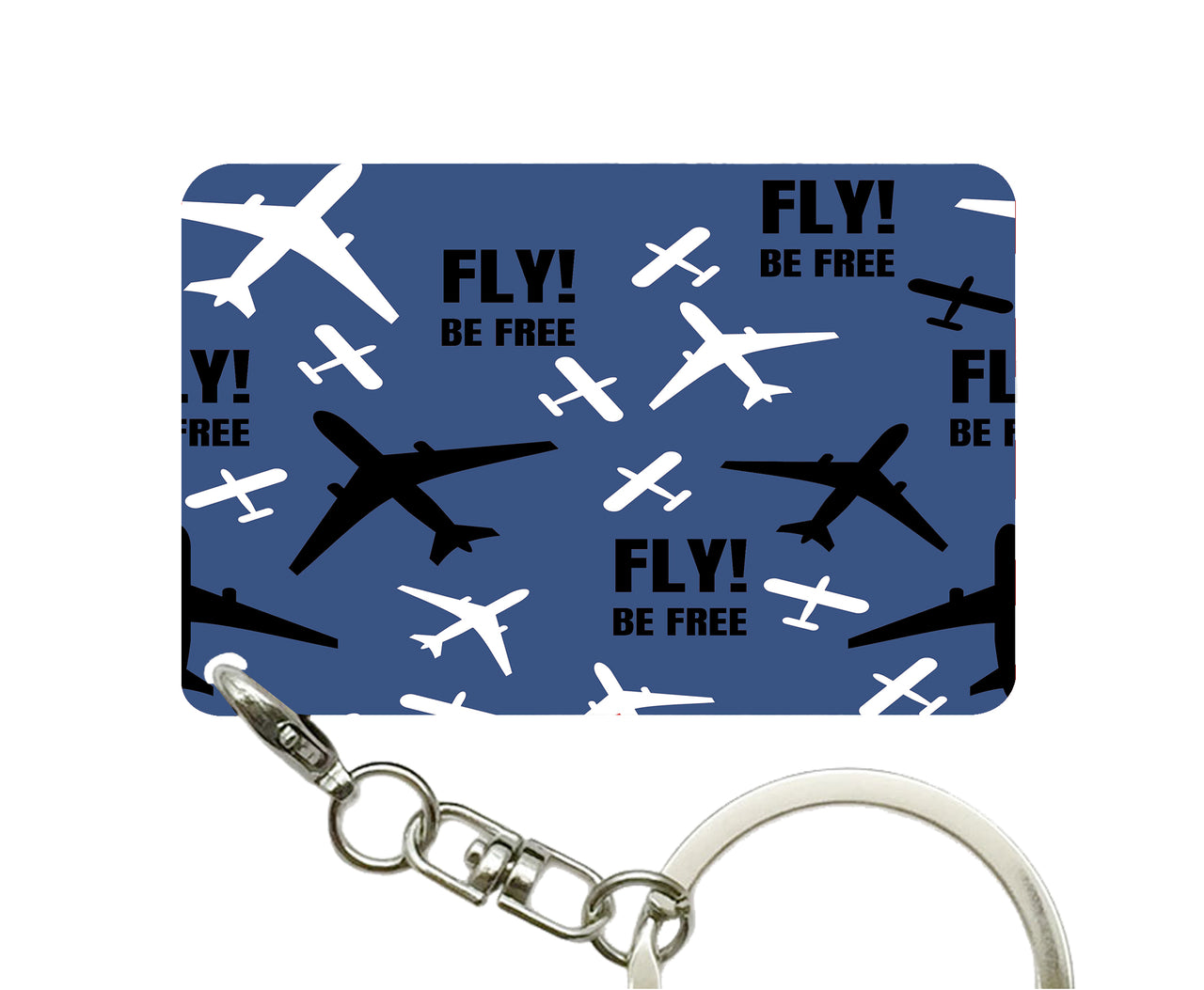 Fly Be Free Blue Designed Key Chains