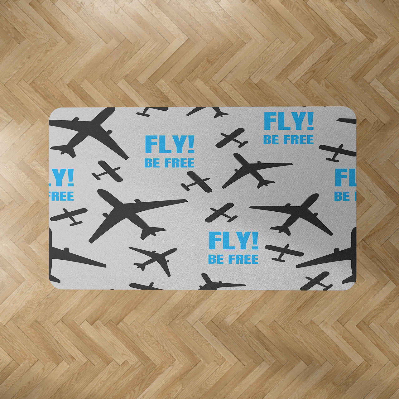 Fly Be Free (Gray) Designed Carpet & Floor Mats