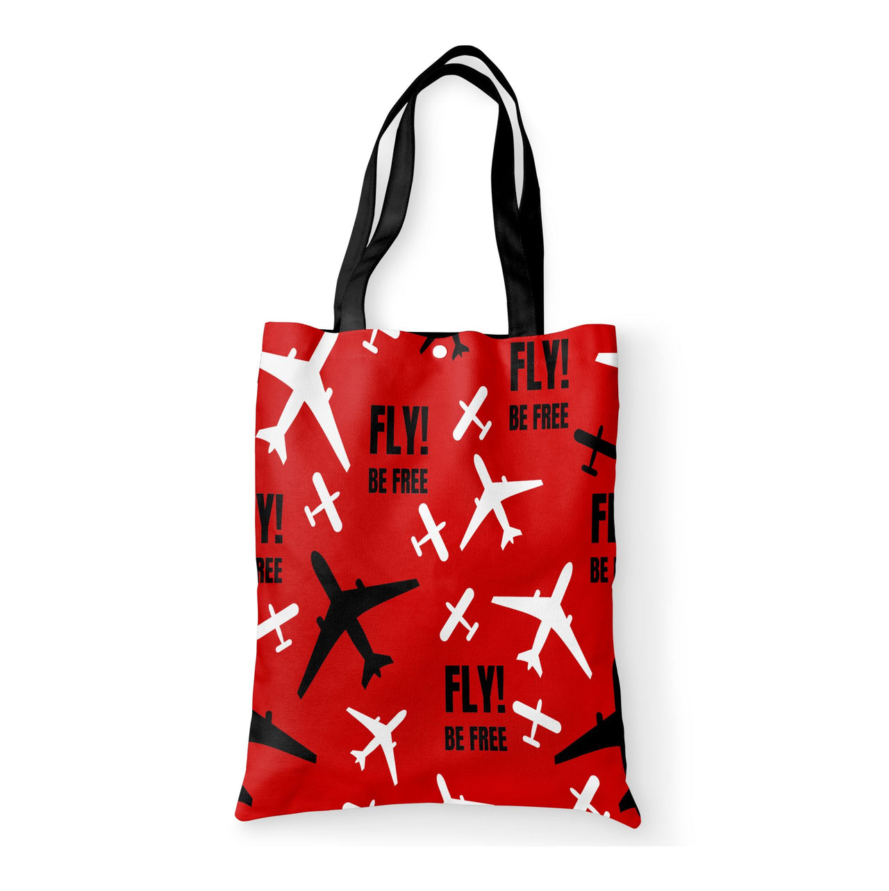 Fly Be Free Red Designed Tote Bags