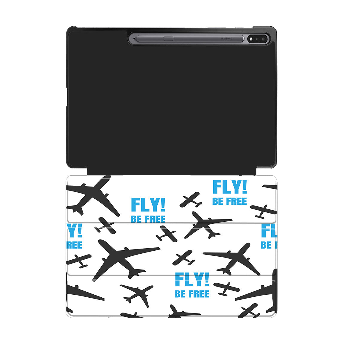 Fly Be Free White Designed Samsung Tablet Cases