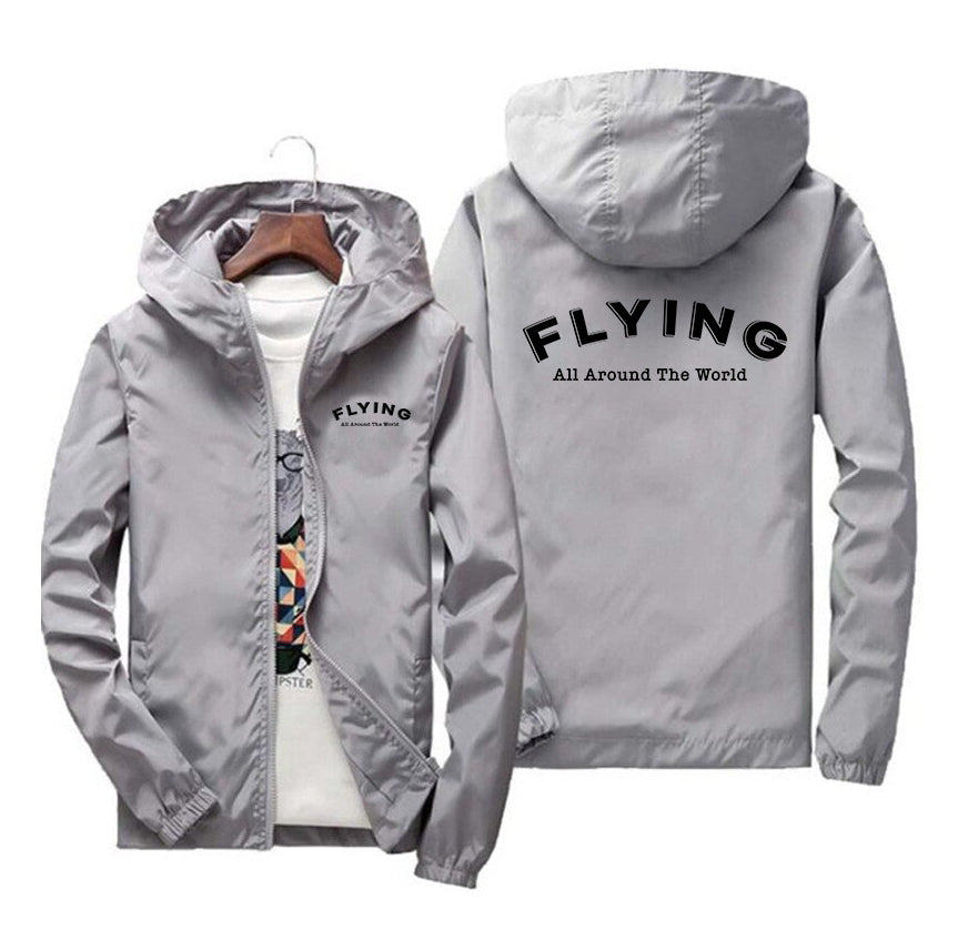 Flying All Around The World Designed Windbreaker Jackets