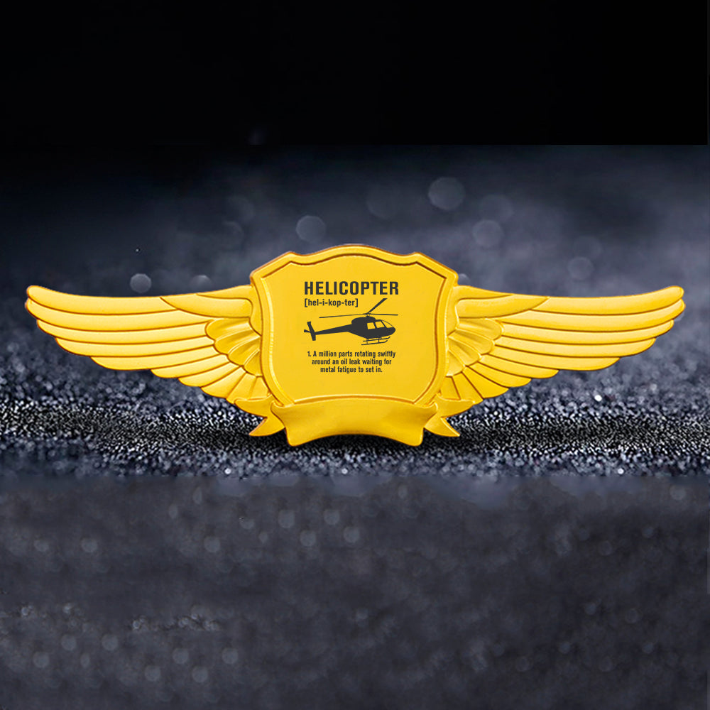 Helicopter [Noun] Designed Badges