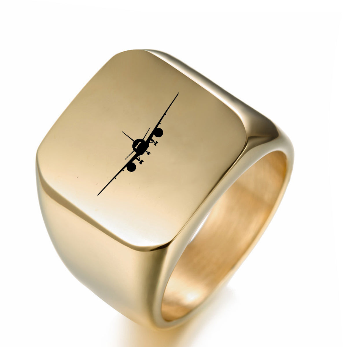 Boeing 777 Silhouette Designed Men Rings