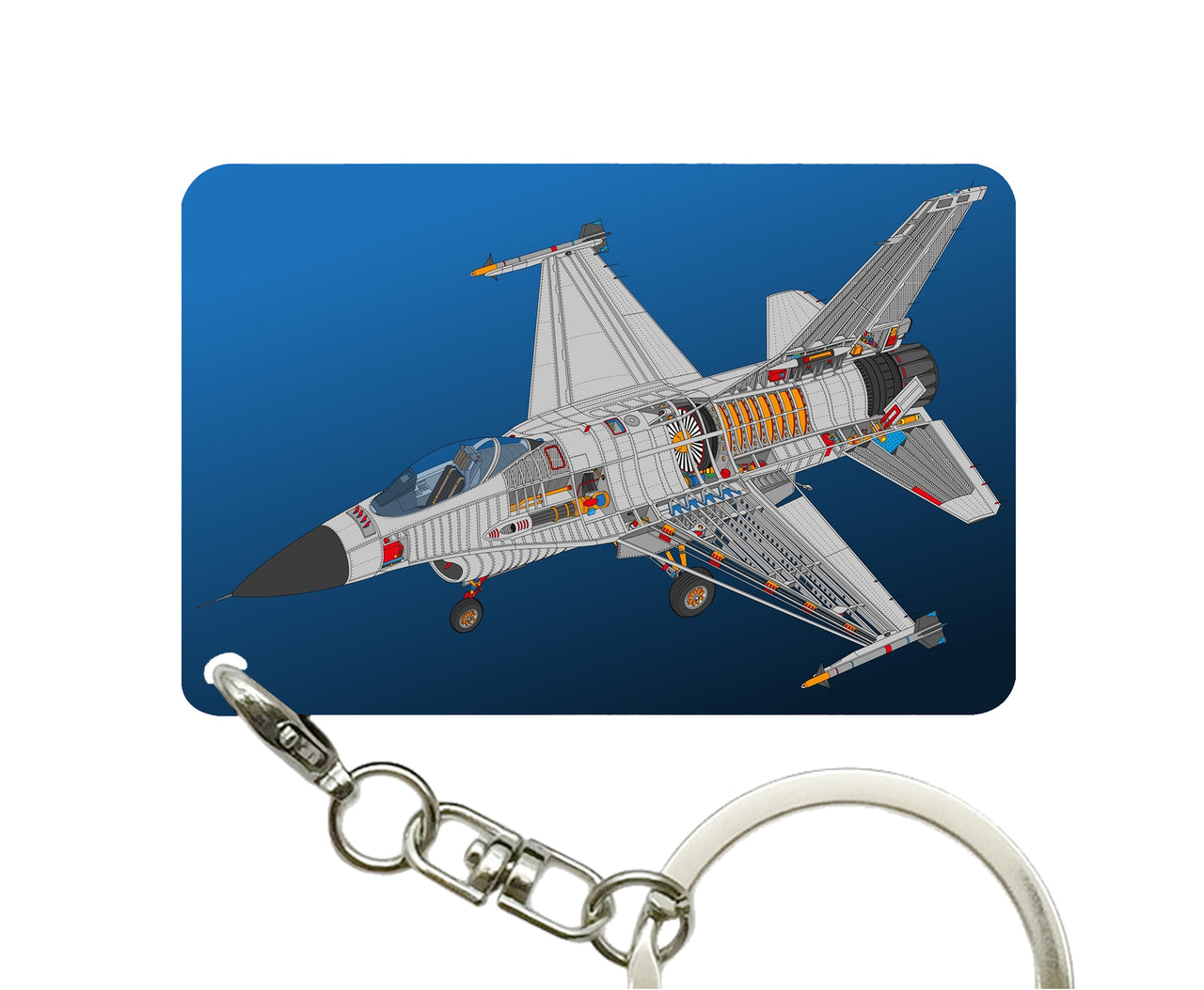 Graphical Fighting Falcon F16 Designed Key Chains