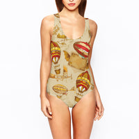 Thumbnail for Graphical Travel Designed Women Swim Bodysuits