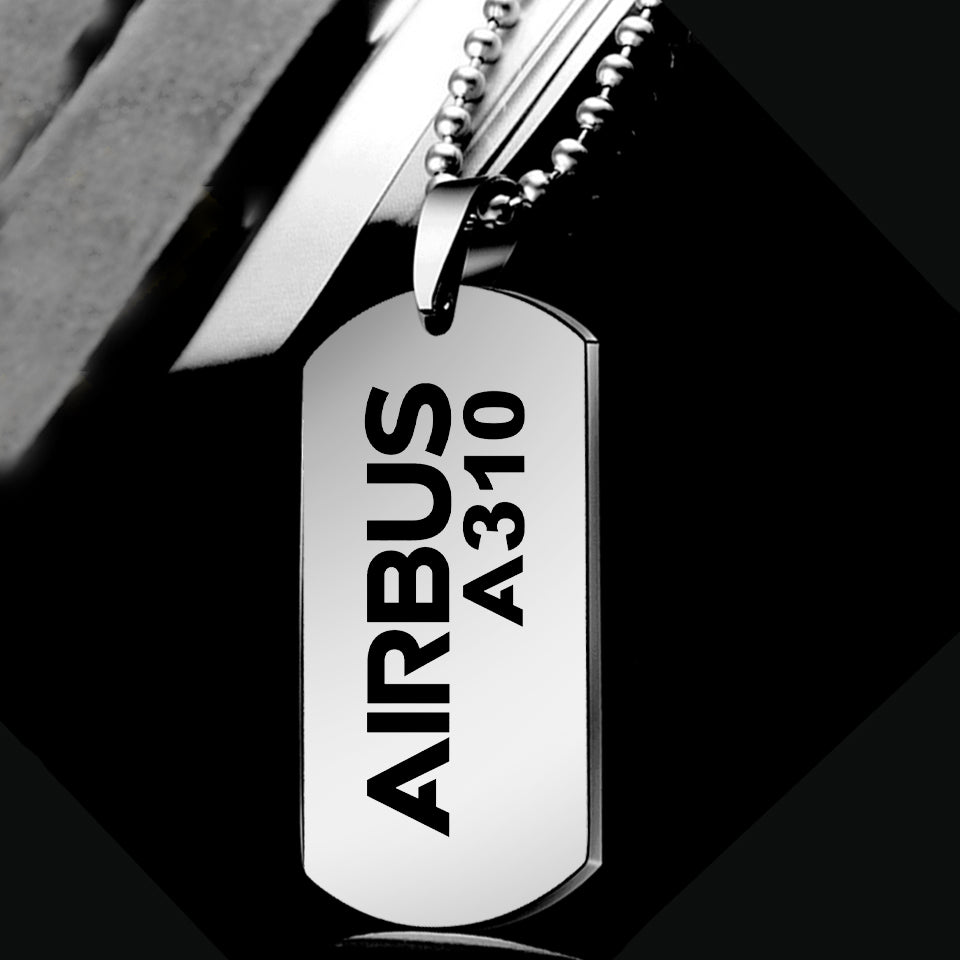 Airbus A310 & Text Designed Metal Necklaces