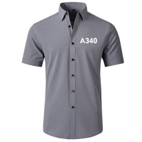 Thumbnail for A340 Flat Text Designed Short Sleeve Shirts