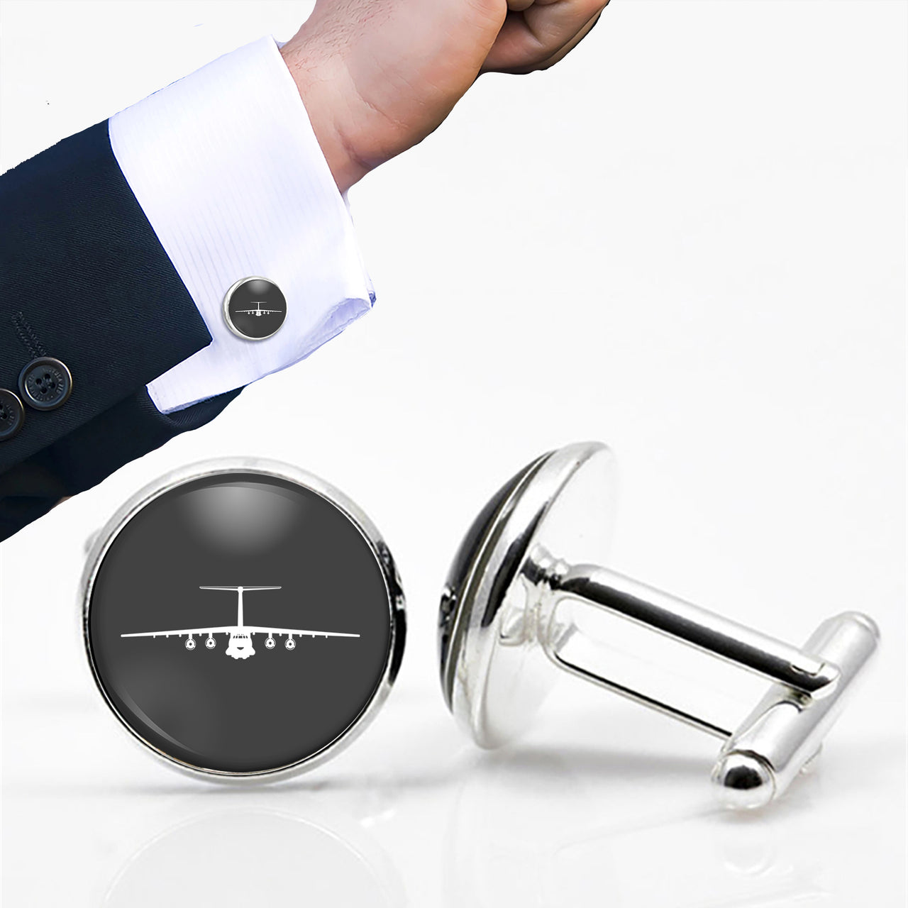 Ilyushin IL-76 Silhouette Designed Cuff Links