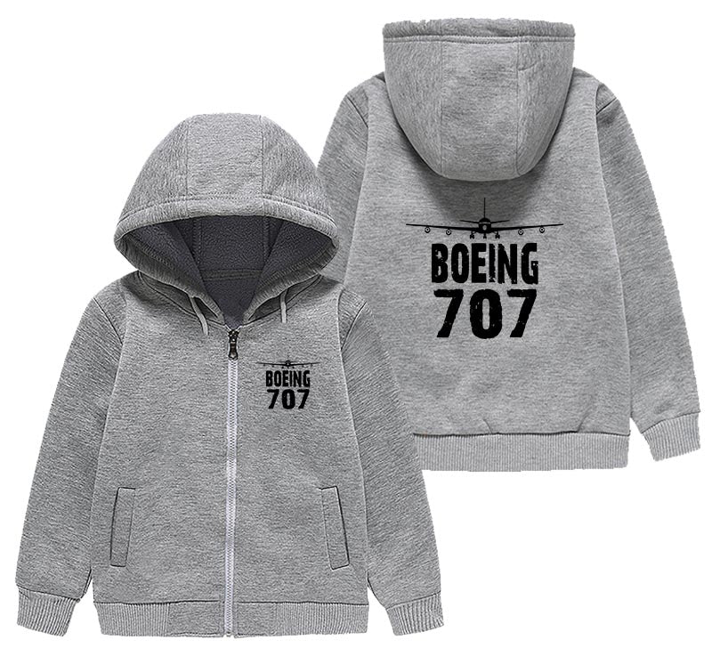 Boeing 707 & Plane Designed "CHILDREN" Zipped Hoodies