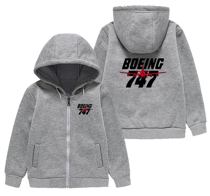 Amazing Boeing 747 Designed "CHILDREN" Zipped Hoodies