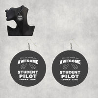 Thumbnail for Student Pilot Designed Wooden Drop Earrings