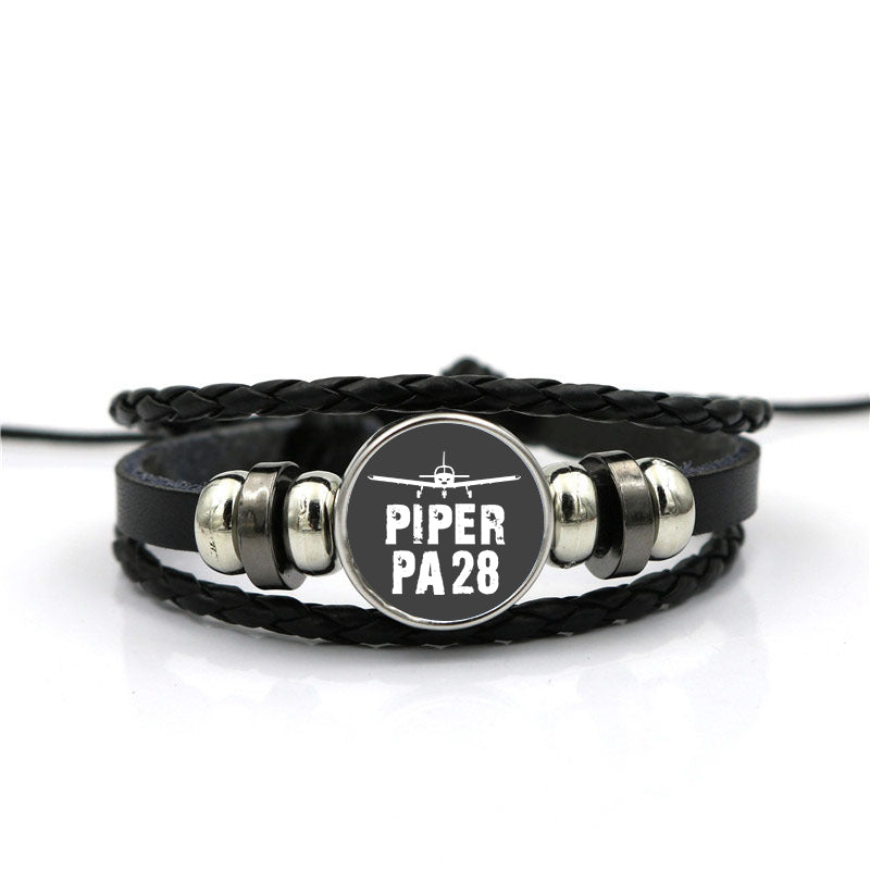 Piper PA28 & Plane Designed Leather Bracelets