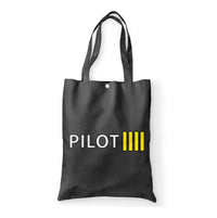 Thumbnail for Pilot & Stripes (4 Lines) Designed Tote Bags