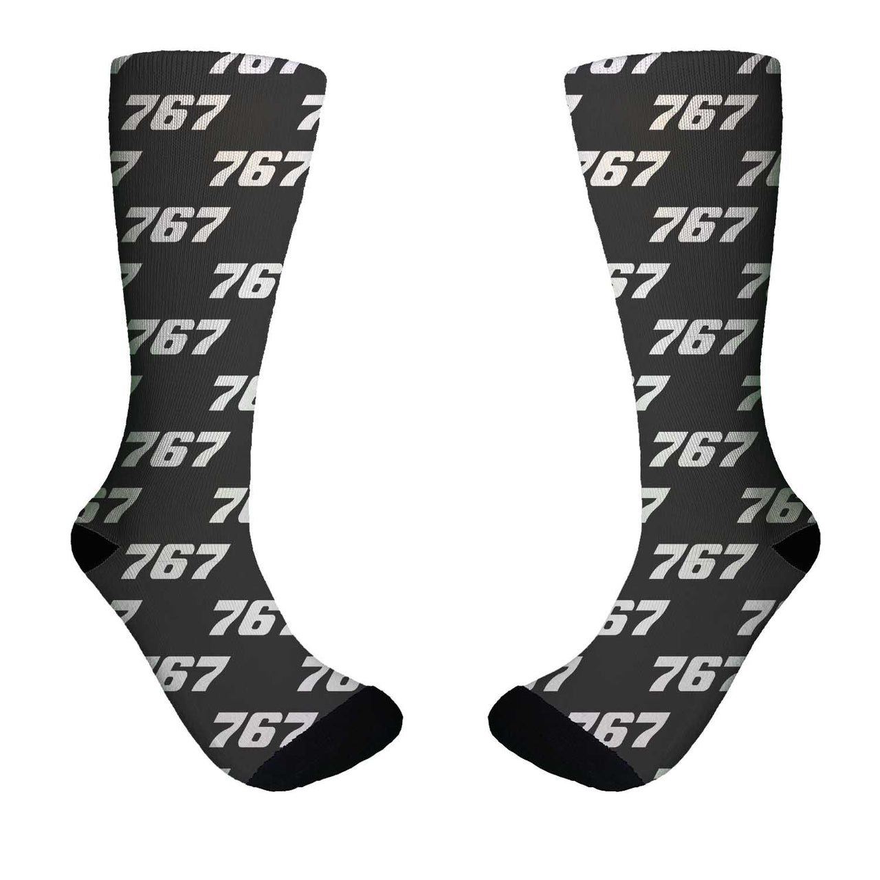 767 Flat Text Designed Socks