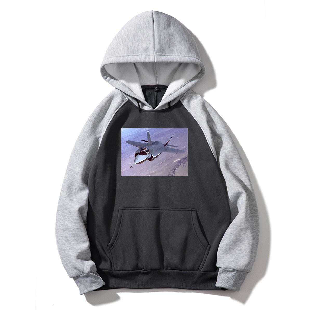 Fighting Falcon F35 Captured in the Air Designed Colourful Hoodies