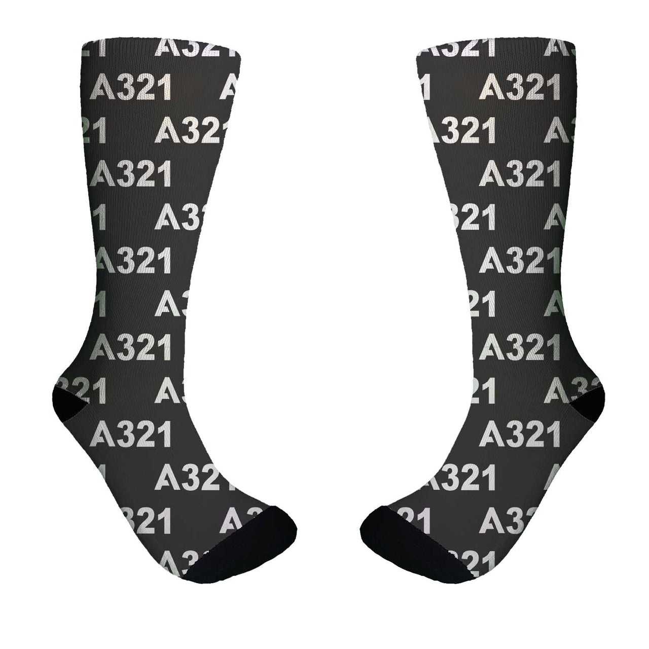 A321 Flat Text Designed Socks