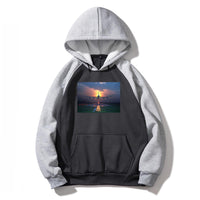 Thumbnail for Super Airbus A380 Landing During Sunset Designed Colourful Hoodies