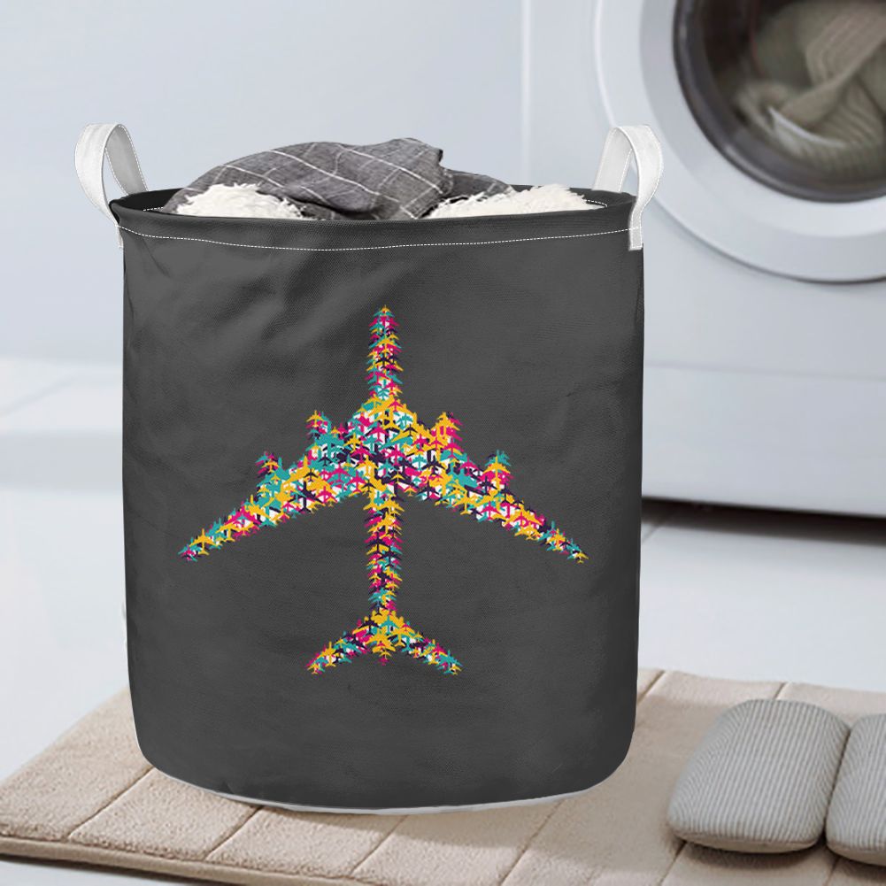 Colourful Airplane Designed Laundry Baskets