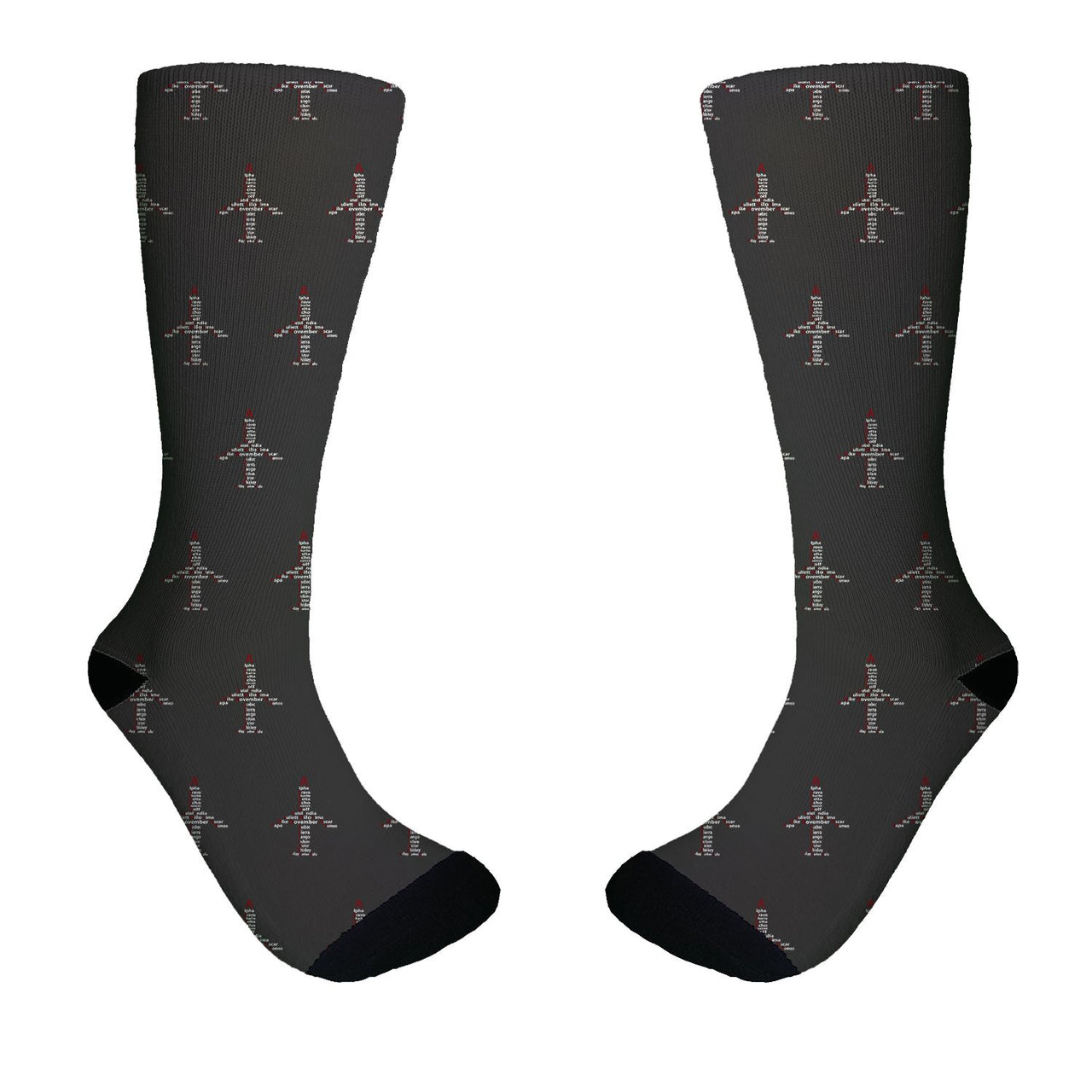 Airplane Shape Aviation Alphabet Designed Socks