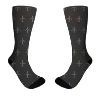 Thumbnail for Airplane Shape Aviation Alphabet Designed Socks