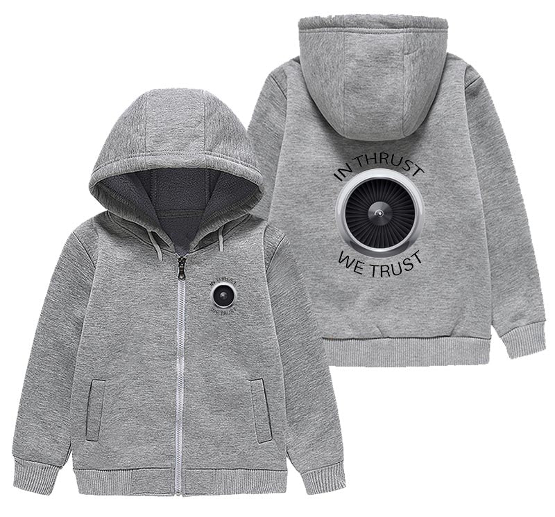 In Thrust We Trust Designed "CHILDREN" Zipped Hoodies