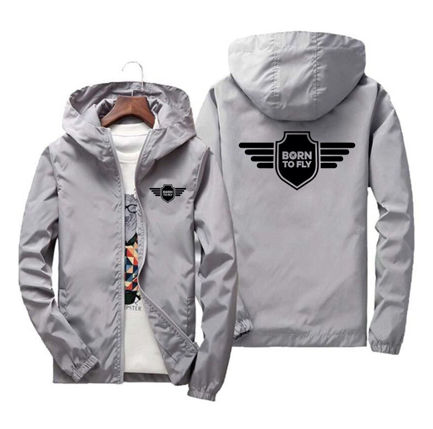 Born To Fly & Badge Designed Thin Windbreaker Jackets