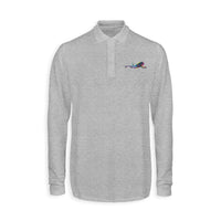 Thumbnail for Multicolor Airplane Designed Long Sleeve Polo T-Shirts