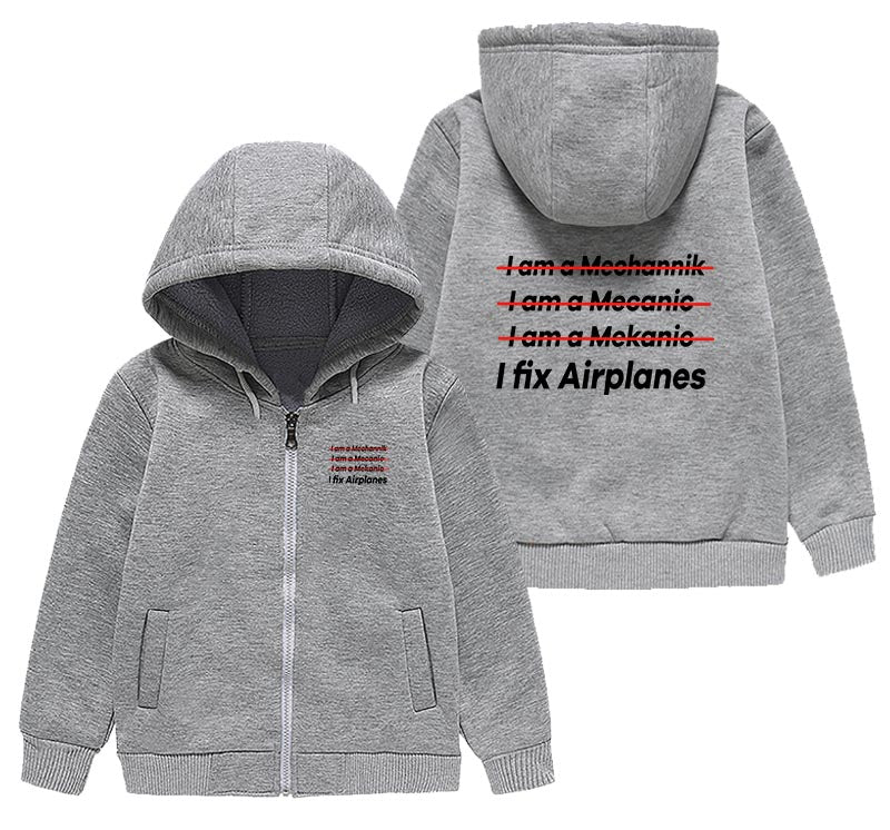 I Fix Airplanes Designed "CHILDREN" Zipped Hoodies